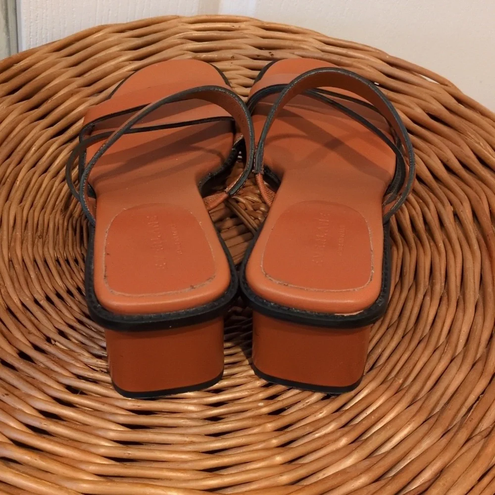 Everlane Orange Leather Heeled Strappy Sandal Womens 8 - Picture 4 of 7